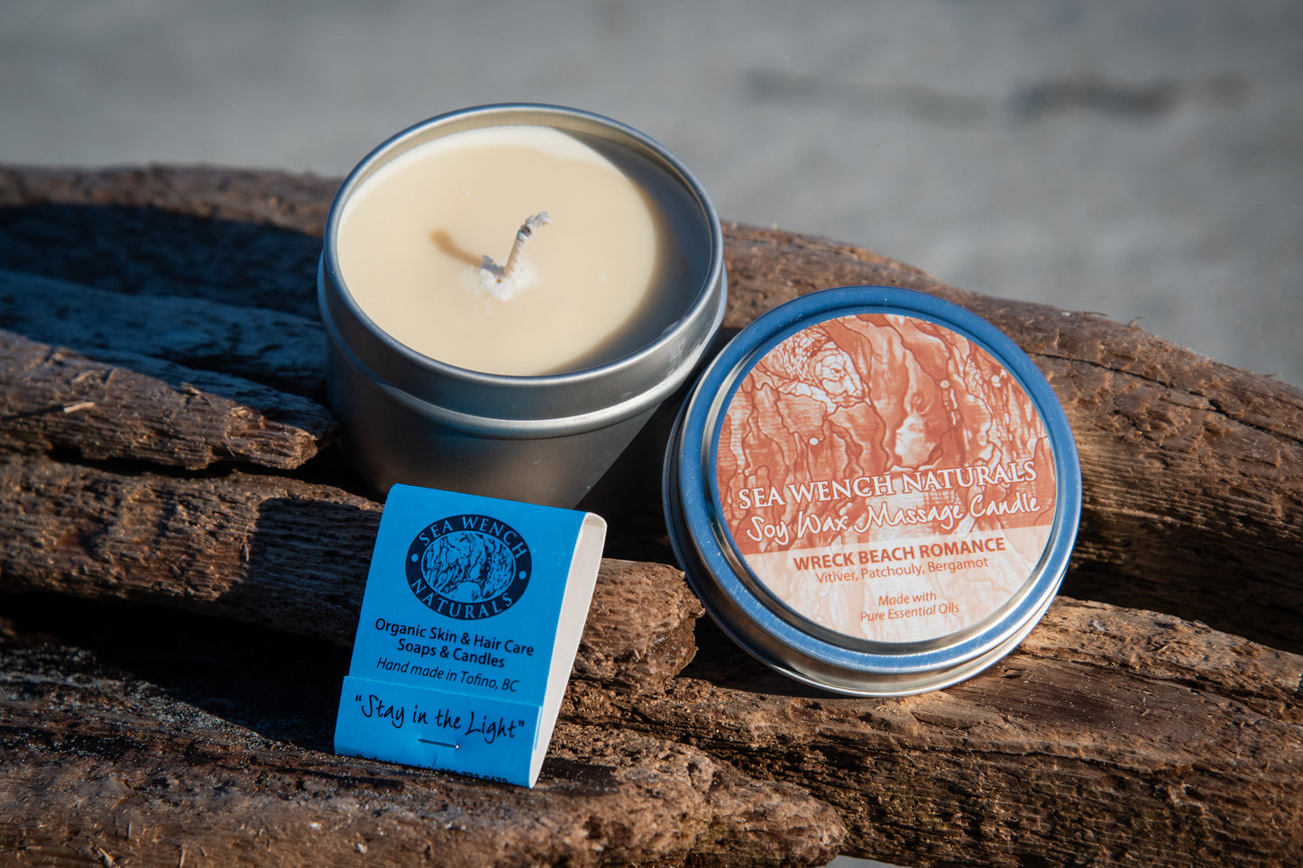 Soy Wax Massage Candle - Wreck Beach Romance (Vetiver, Patchouli, Bergamot)