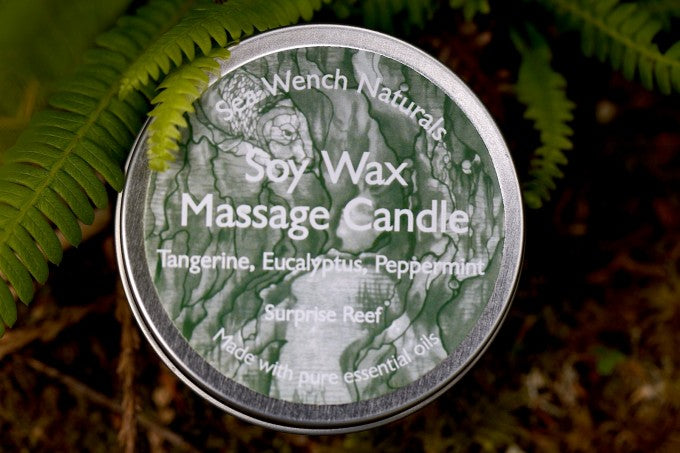 Soy Wax Massage Candle - Surprise Reef (Tangerine, Eucalyptus, Peppermint)