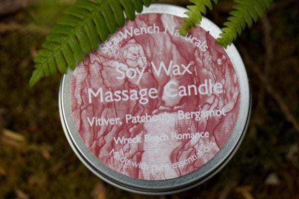 Soy Wax Massage Candle - Wreck Beach Romance (Vetiver, Patchouli, Bergamot)